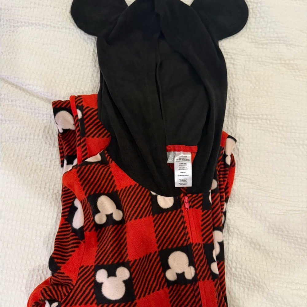 Disney Red and Black Mickey Mouse Pajama Onesie